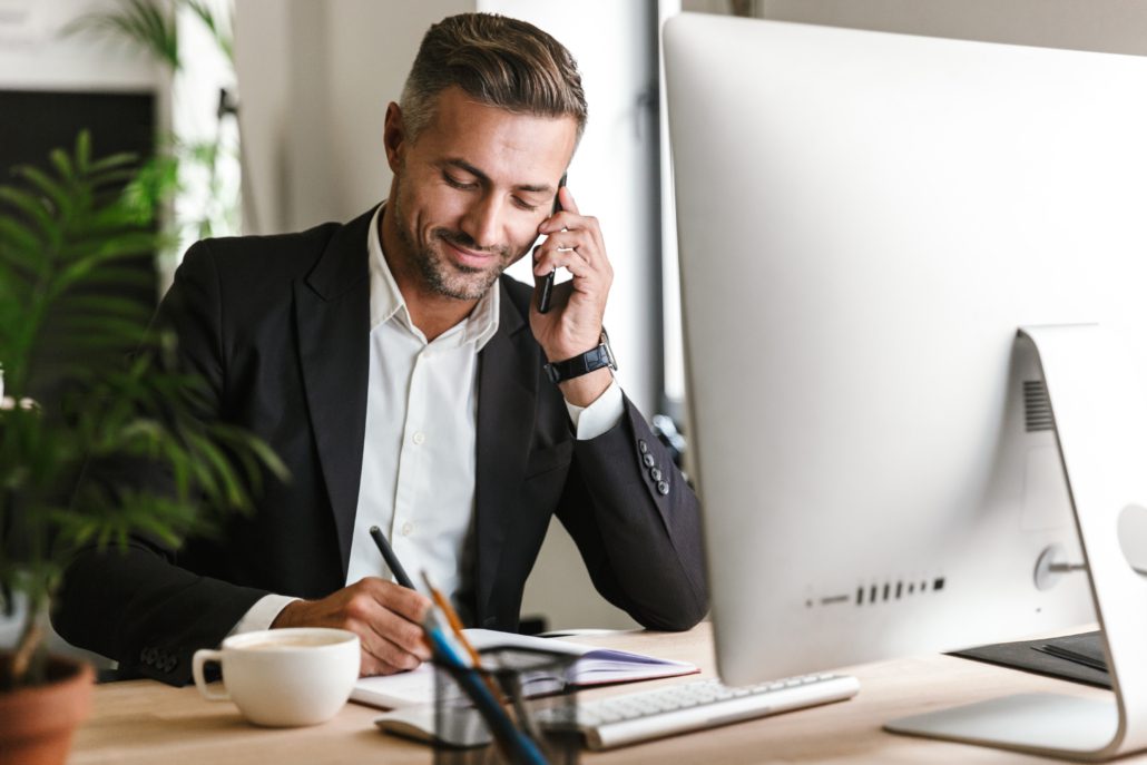 office worker on the phone