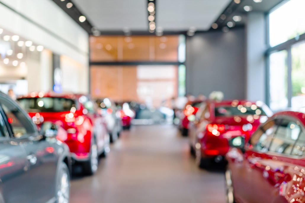 row cars in dealership