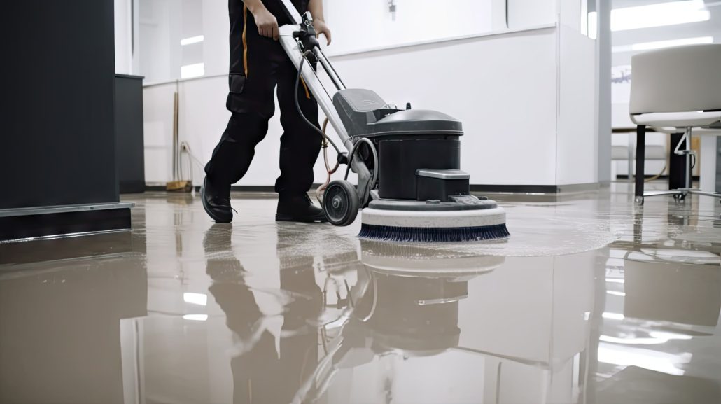 buffing floor in care home